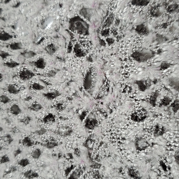 Belldini Gray Crochet Knit Long Sleeve Open Cardigan Sweater - Picture 12 of 14